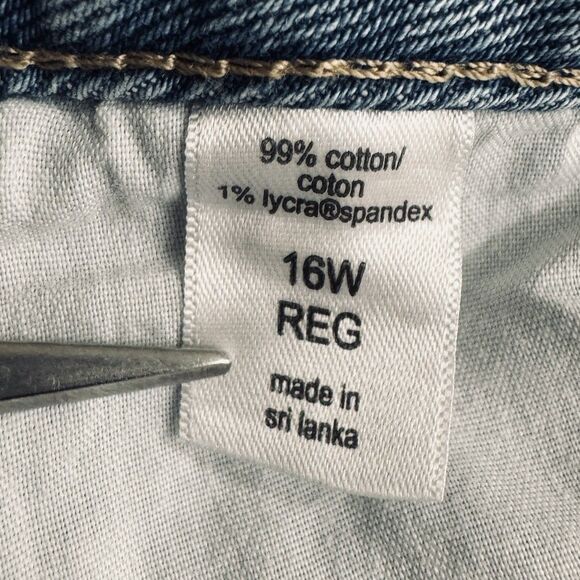 Maurices Goldie Cheeky Slim Boot High Rise Jeans 16W (37x30) Blue Distressed - Picture 6 of 9